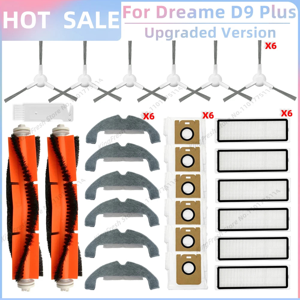 Fit For Dreame Bot D9 Plus RLD11GD Robot Vacuum Replacement Parts Accessories Main Side Brush Hepa Filter Mop Cloth Rag Dust Bag