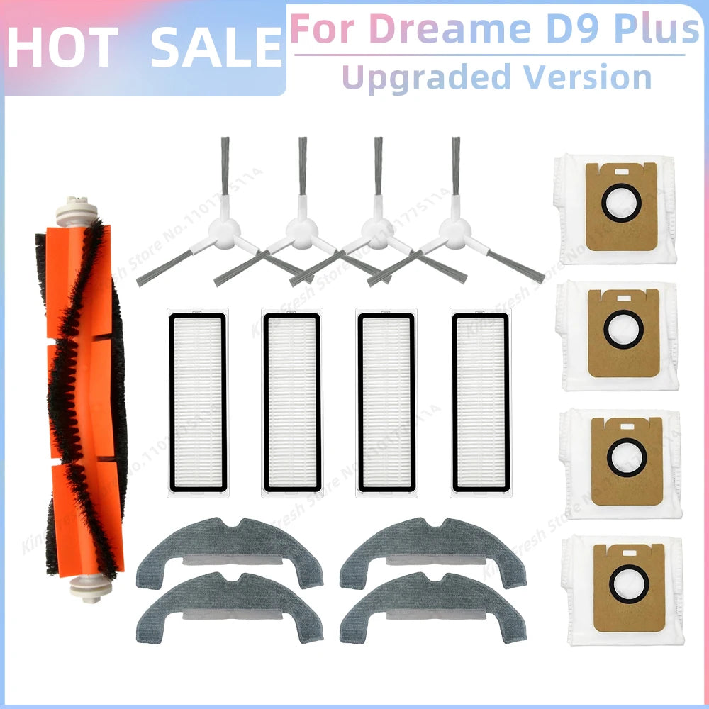 Fit For Dreame Bot D9 Plus RLD11GD Robot Vacuum Replacement Parts Accessories Main Side Brush Hepa Filter Mop Cloth Rag Dust Bag