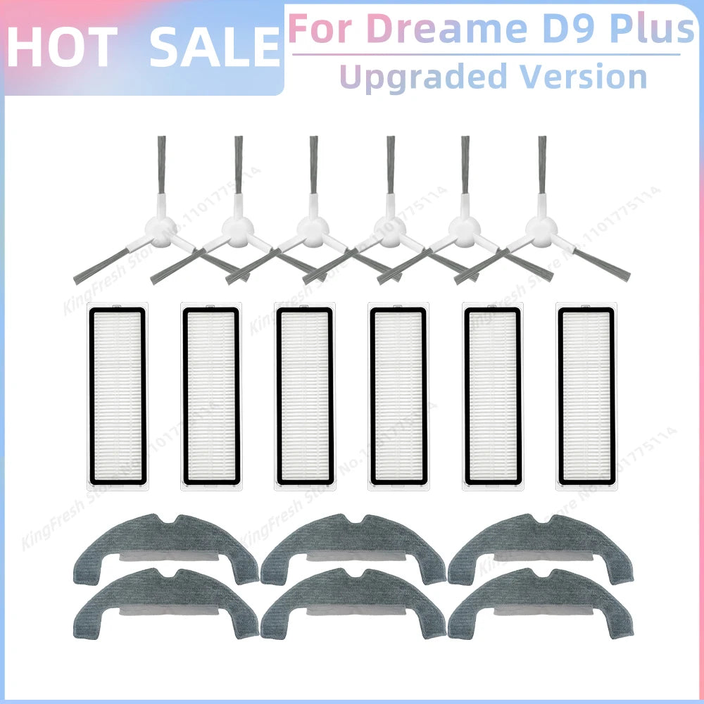 Fit For Dreame Bot D9 Plus RLD11GD Robot Vacuum Replacement Parts Accessories Main Side Brush Hepa Filter Mop Cloth Rag Dust Bag