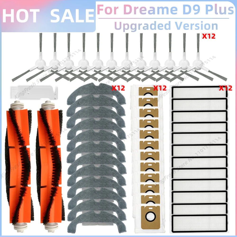 Fit For Dreame Bot D9 Plus RLD11GD Robot Vacuum Replacement Parts Accessories Main Side Brush Hepa Filter Mop Cloth Rag Dust Bag