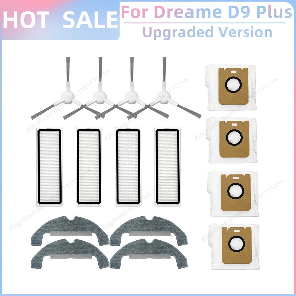 Fit For Dreame Bot D9 Plus RLD11GD Robot Vacuum Replacement Parts Accessories Main Side Brush Hepa Filter Mop Cloth Rag Dust Bag