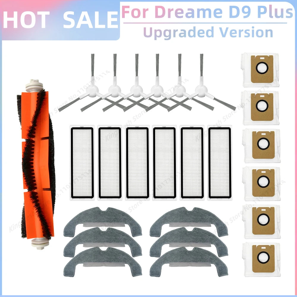 Fit For Dreame Bot D9 Plus RLD11GD Robot Vacuum Replacement Parts Accessories Main Side Brush Hepa Filter Mop Cloth Rag Dust Bag