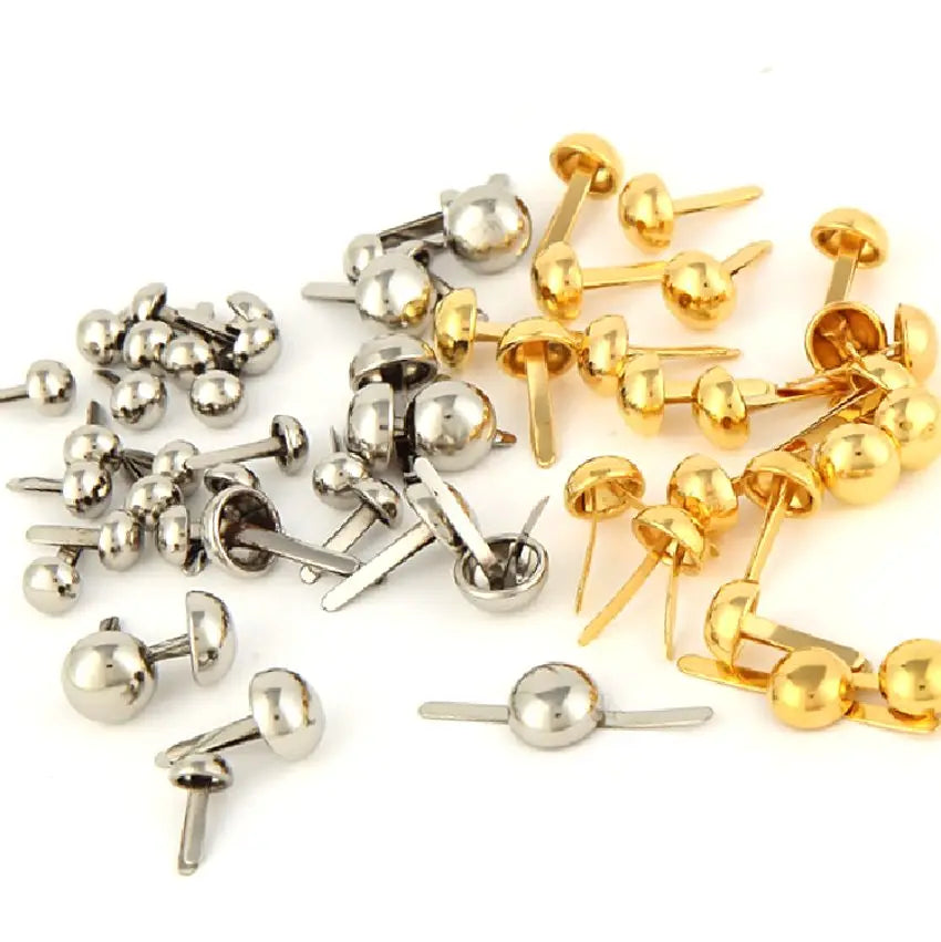 200PCs Rivets Spike Studs Spots Cone Silver Tone Round Scrapbooking Brads Punk Bag Clothes 8/10/12/15mm