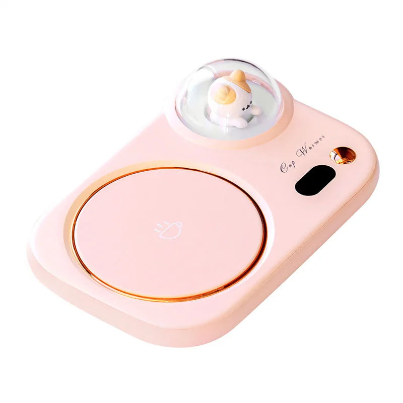 Creative Electric Beverage Cup Warmer Heating Coasters New Coffee Mug Warmer with LED Night Light Function for Tea Water Milk