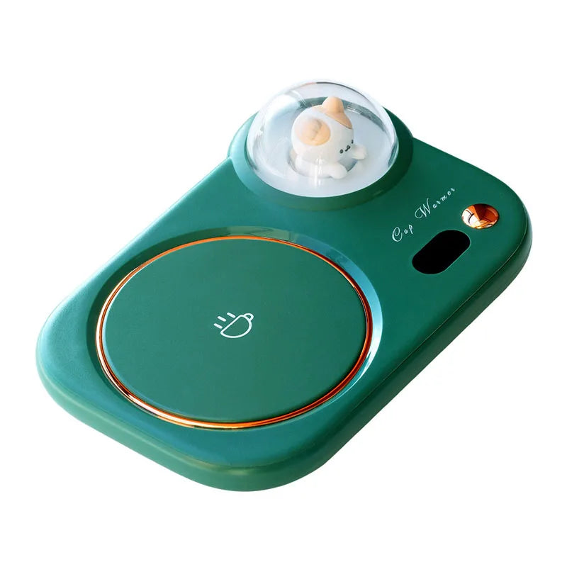 Creative Electric Beverage Cup Warmer Heating Coasters New Coffee Mug Warmer with LED Night Light Function for Tea Water Milk