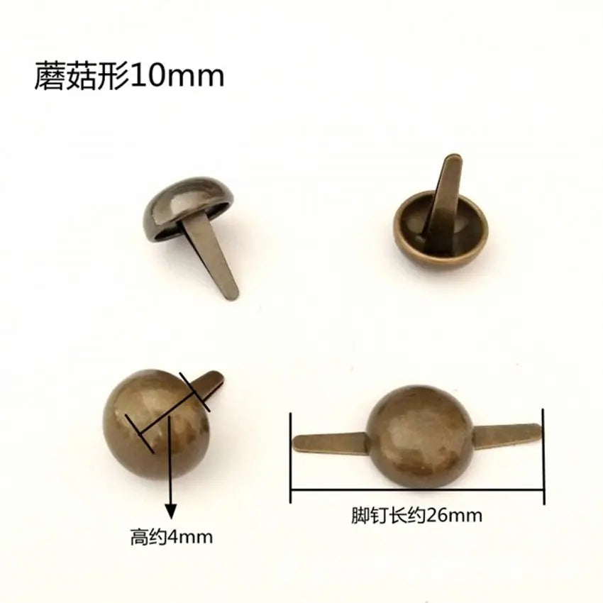 200PCs Rivets Spike Studs Spots Cone Silver Tone Round Scrapbooking Brads Punk Bag Clothes 8/10/12/15mm