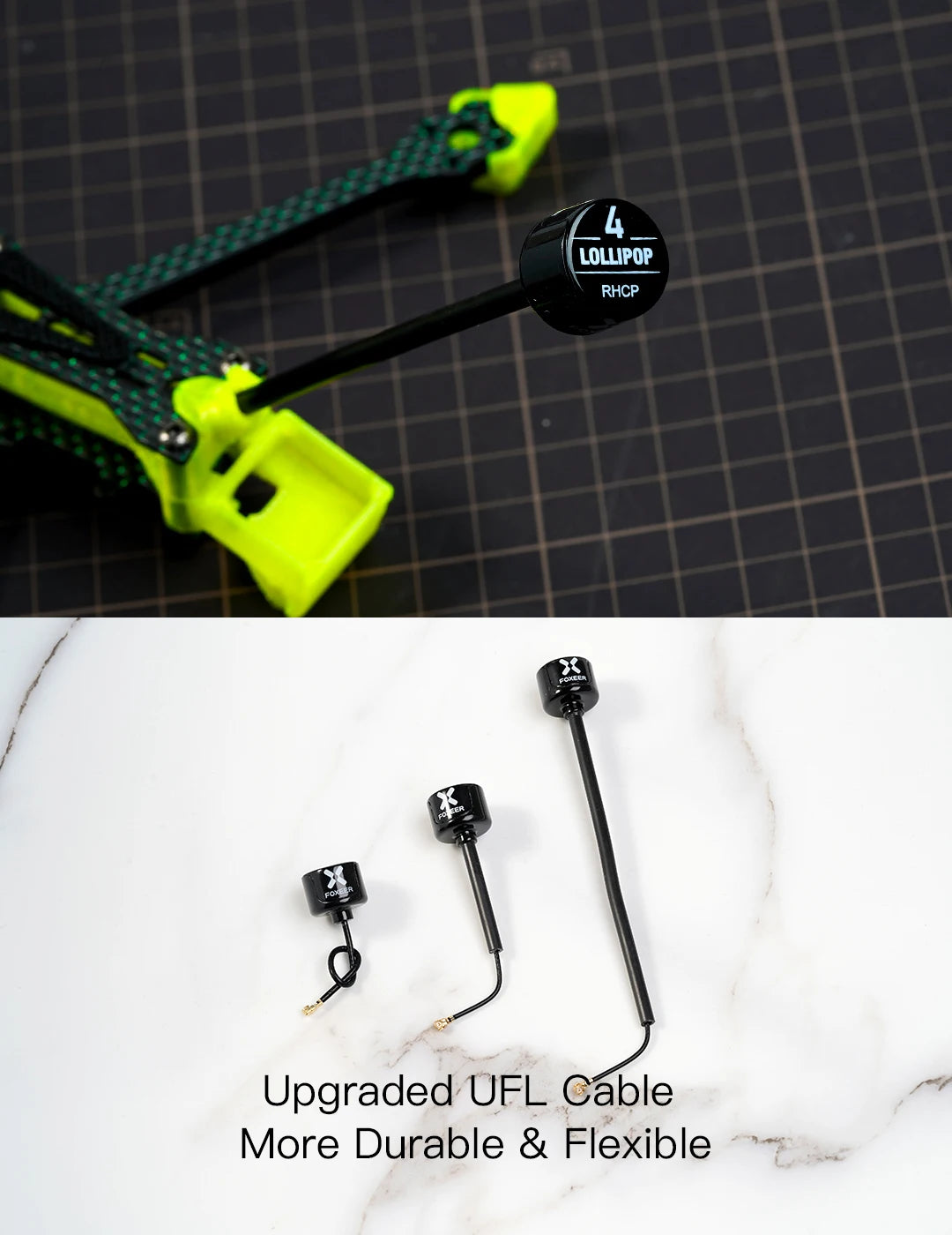 Foxeer Antenna Lollipop 4 V4 FPV Antenna 5.8G 2.6Dbi Stubby RHCP SMA RPSMA UFL Straight/Angle MMCX 7.2g For FPV RC Racing Drone