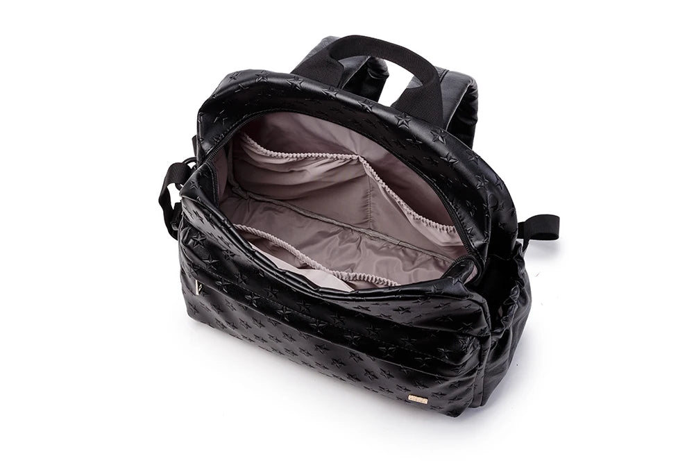Soboba Diaper Bags for Mummy PU Waterproof Large Capacity Nappy Changing Bag Hanging on Stroller 3D Star Pattern Diaper Bag