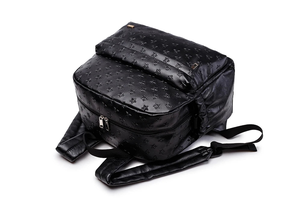 Soboba Diaper Bags for Mummy PU Waterproof Large Capacity Nappy Changing Bag Hanging on Stroller 3D Star Pattern Diaper Bag