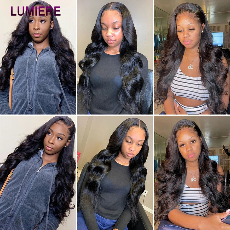 8-30" Body Wave Human Hair Bundles with Closure Frontal HD Transparent Lace Peruvian 100% Raw Virgin Human Hair Weave Extension