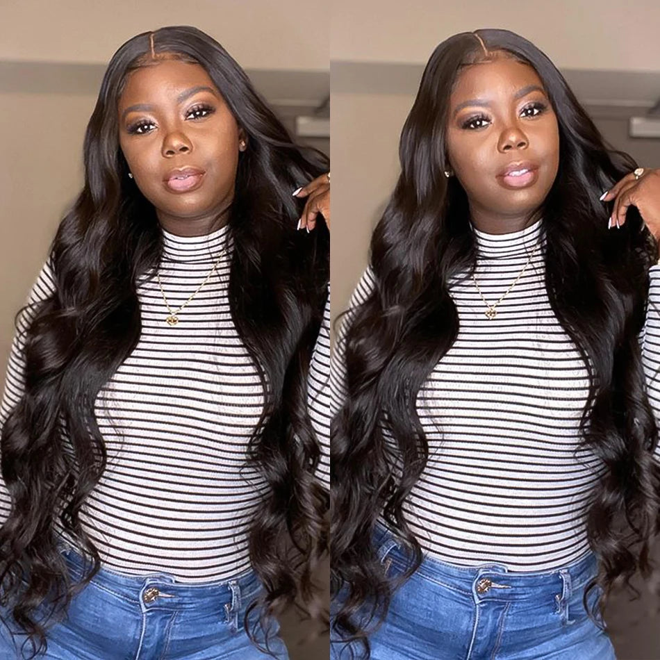 8-30" Body Wave Human Hair Bundles with Closure Frontal HD Transparent Lace Peruvian 100% Raw Virgin Human Hair Weave Extension