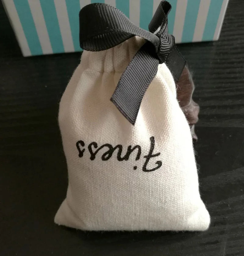 Small White Cotton Gift Bags Custom Party Muslin Linen Drawstring Bag Perfume Jewelry Logo Pouch