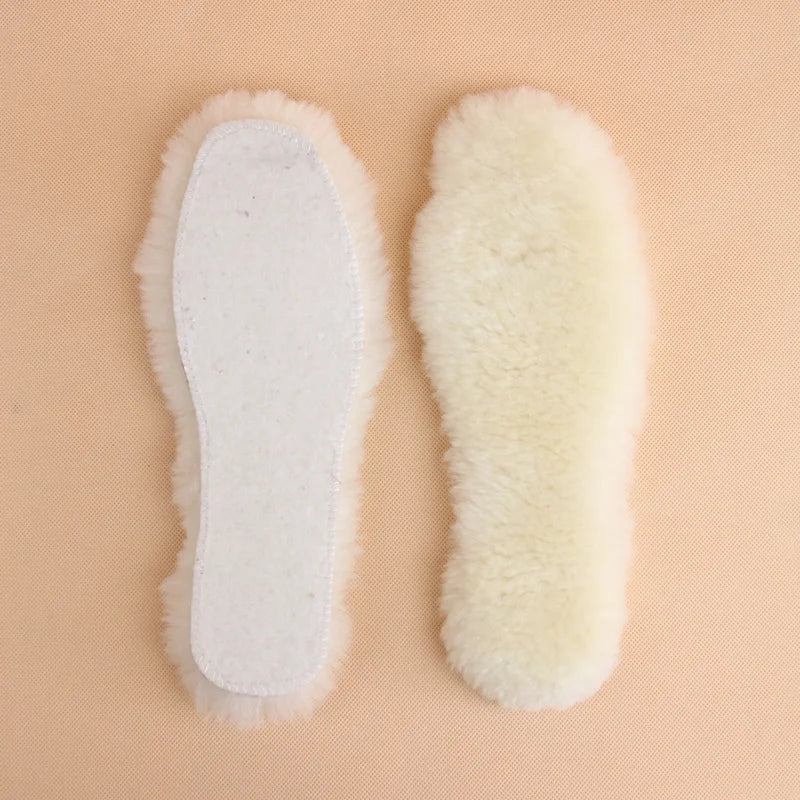 Natural Sheepskin Insoles Winter Real Fur Wool insoles Men Women Warm Soft Thick warm Cashmere Snow Boots Shoe Pad