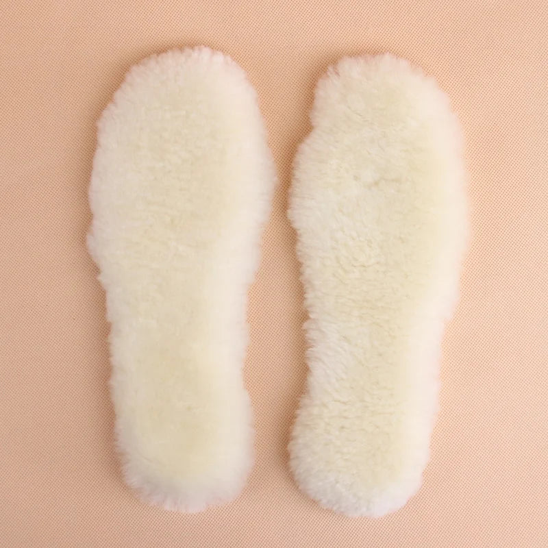 Natural Sheepskin Insoles Winter Real Fur Wool insoles Men Women Warm Soft Thick warm Cashmere Snow Boots Shoe Pad