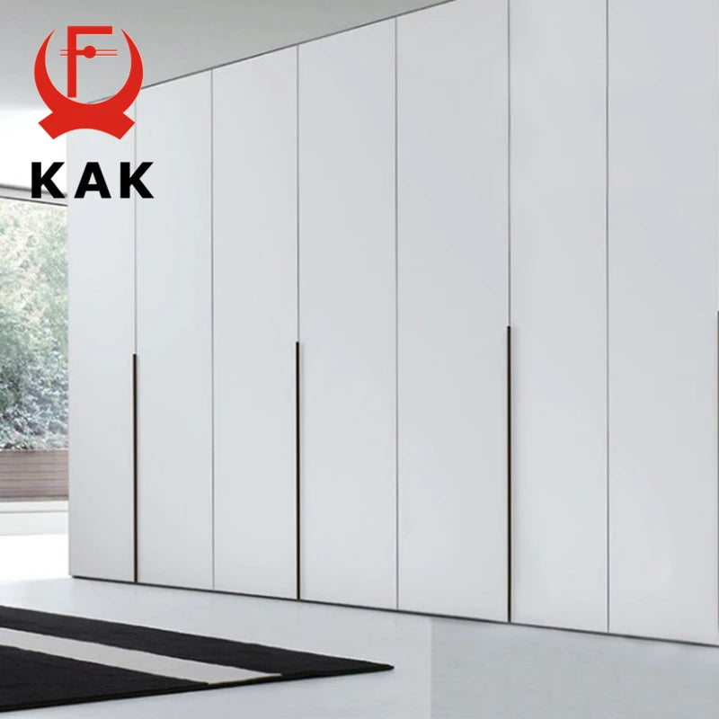 KAK Gold Silver Black Hidden Cabinet Handles Zinc Alloy Kitchen Cupboard Pulls Drawer Knobs Furniture Door Handle Hardware