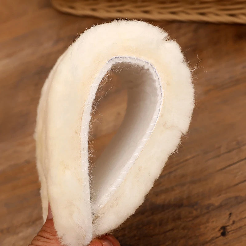 Natural Sheepskin Insoles Winter Real Fur Wool insoles Men Women Warm Soft Thick warm Cashmere Snow Boots Shoe Pad