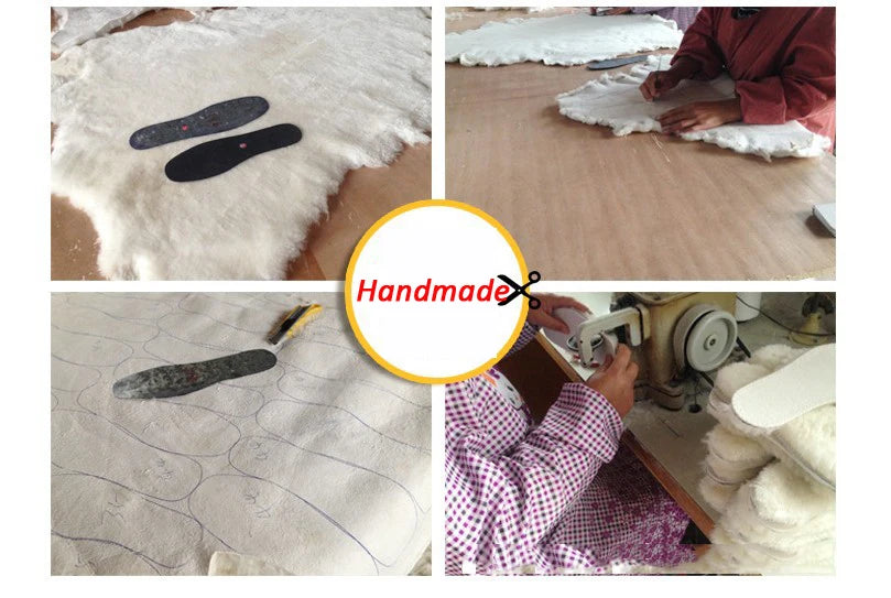 Natural Sheepskin Insoles Winter Real Fur Wool insoles Men Women Warm Soft Thick warm Cashmere Snow Boots Shoe Pad