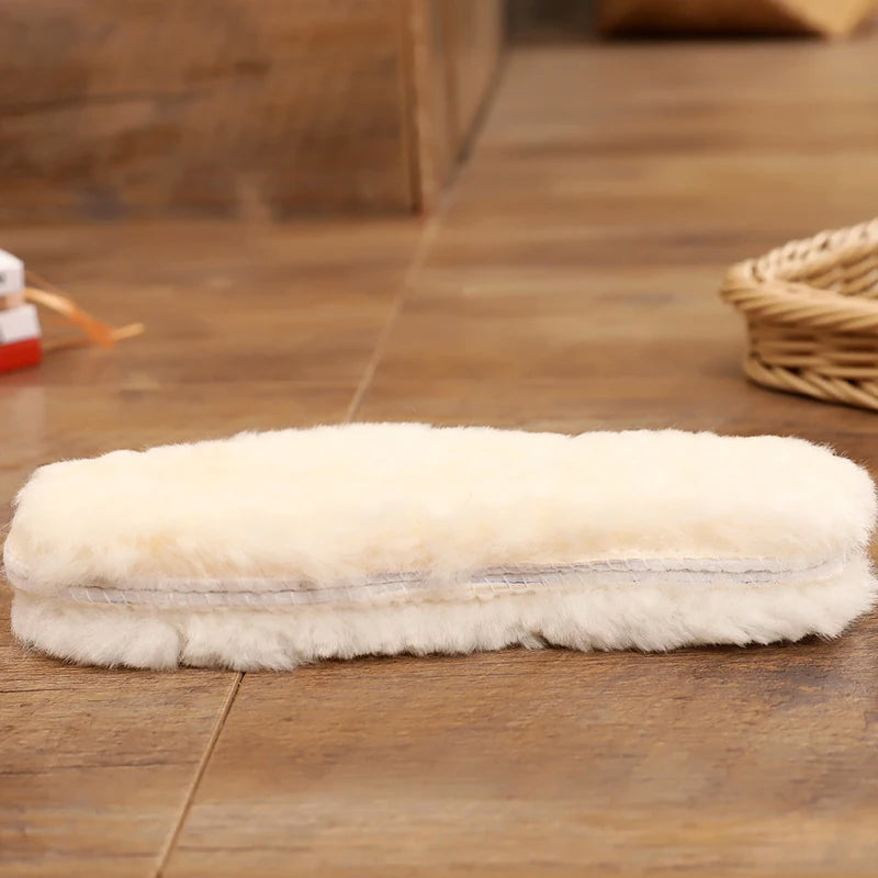 Natural Sheepskin Insoles Winter Real Fur Wool insoles Men Women Warm Soft Thick warm Cashmere Snow Boots Shoe Pad