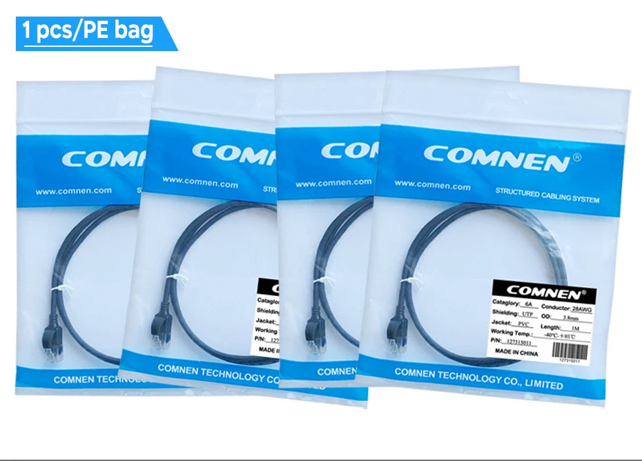 COMNEN Cat7 0.1m Ethernet Patch Cable rj45 4.0mm SSTP LAN CAT6 CAT6A internet Cable for ps5 Patch to Switch Router Ethernet