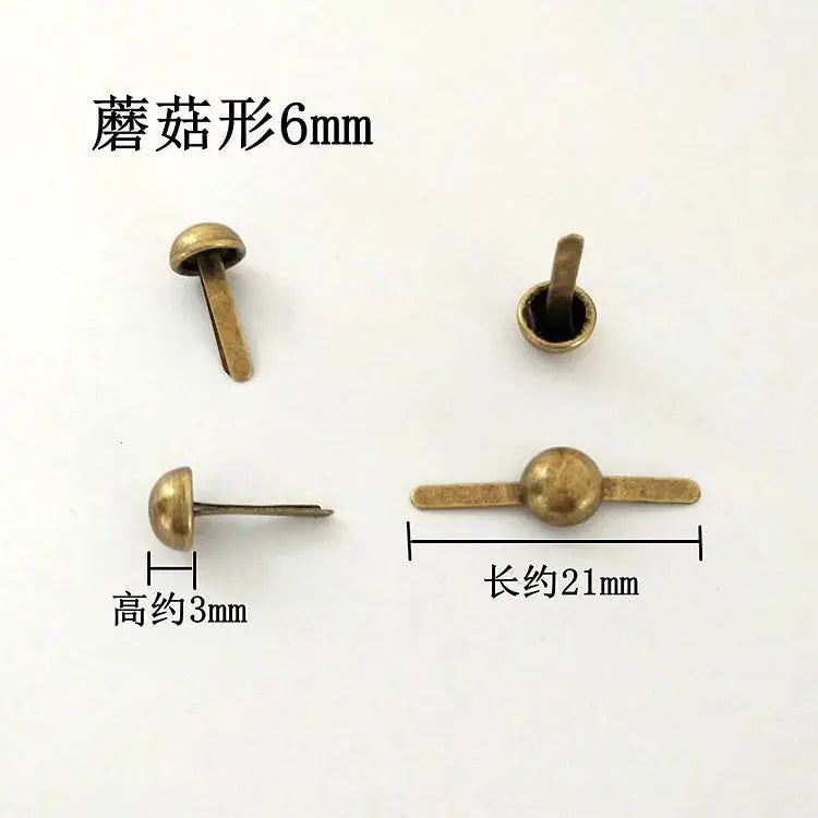 200PCs Rivets Spike Studs Spots Cone Silver Tone Round Scrapbooking Brads Punk Bag Clothes 8/10/12/15mm