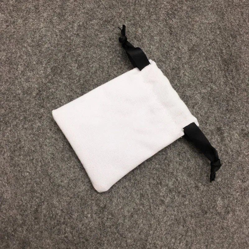 Small White Cotton Gift Bags Custom Party Muslin Linen Drawstring Bag Perfume Jewelry Logo Pouch