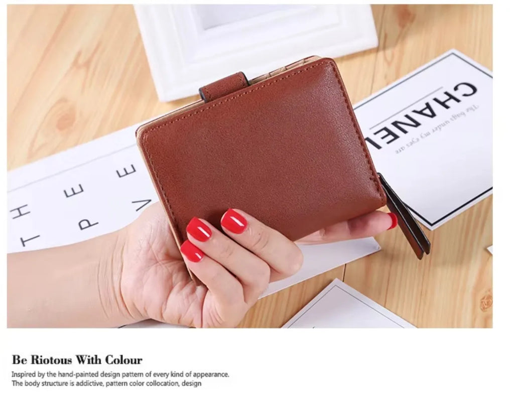 Luxury Women Wallet Leather Purse Short Zipper Clutch Bag Small Hollow Out Leaves Design Fashion Brand Wallets