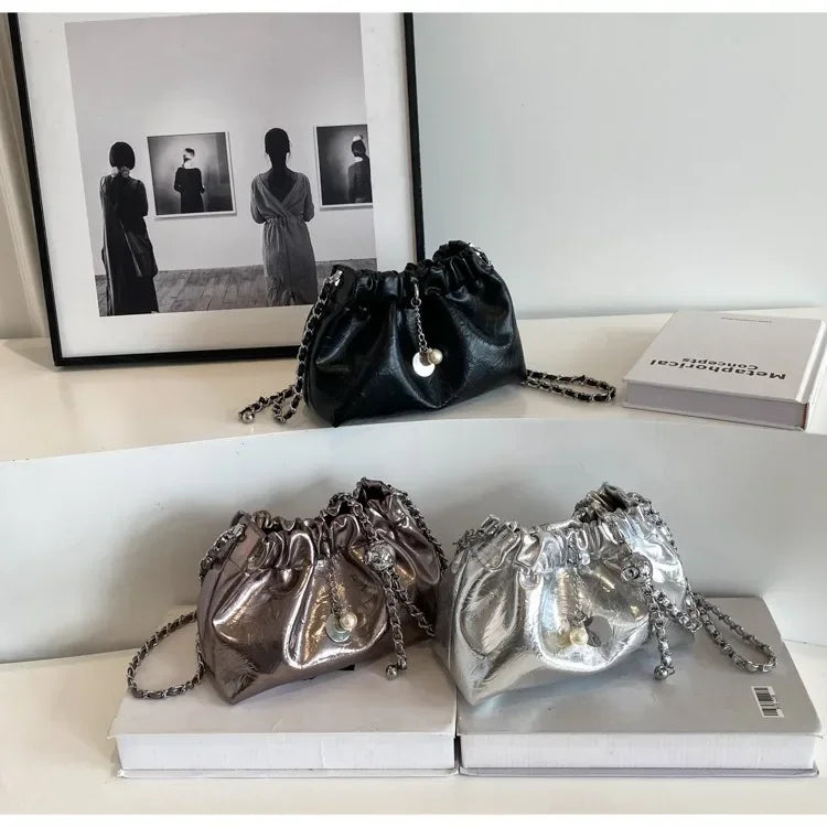 Women 2025 Y2K Millennium Bag  New High Sense Shoulder Bags Summer Chain Bag Fashion Bucket Bag Messenger Bags Purses Handbags