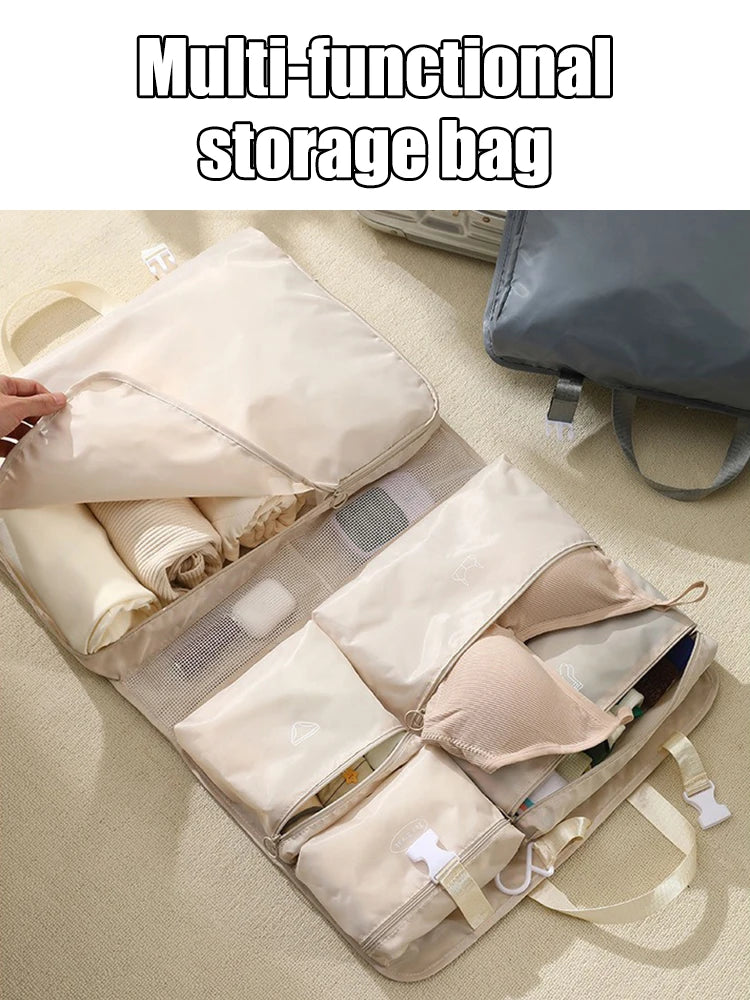 6-in-1 Folding Travel Storage Bag, Portable Luggage Organizer, Multifunctional Clothing Sorting Bag, Travel Bag