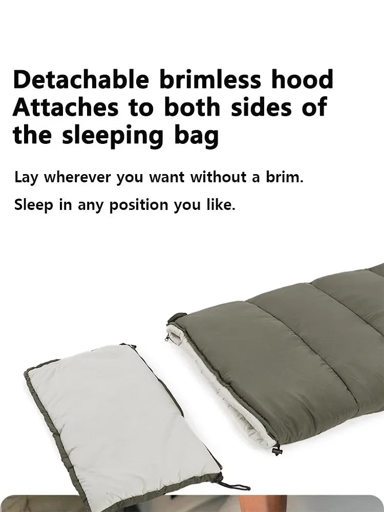 Naturehike Envelope Cotton Sleeping Bag Portable Outdoor Camping Adult Sleeping Bag Single Splicable Hooded Cotton Sleeping Bag