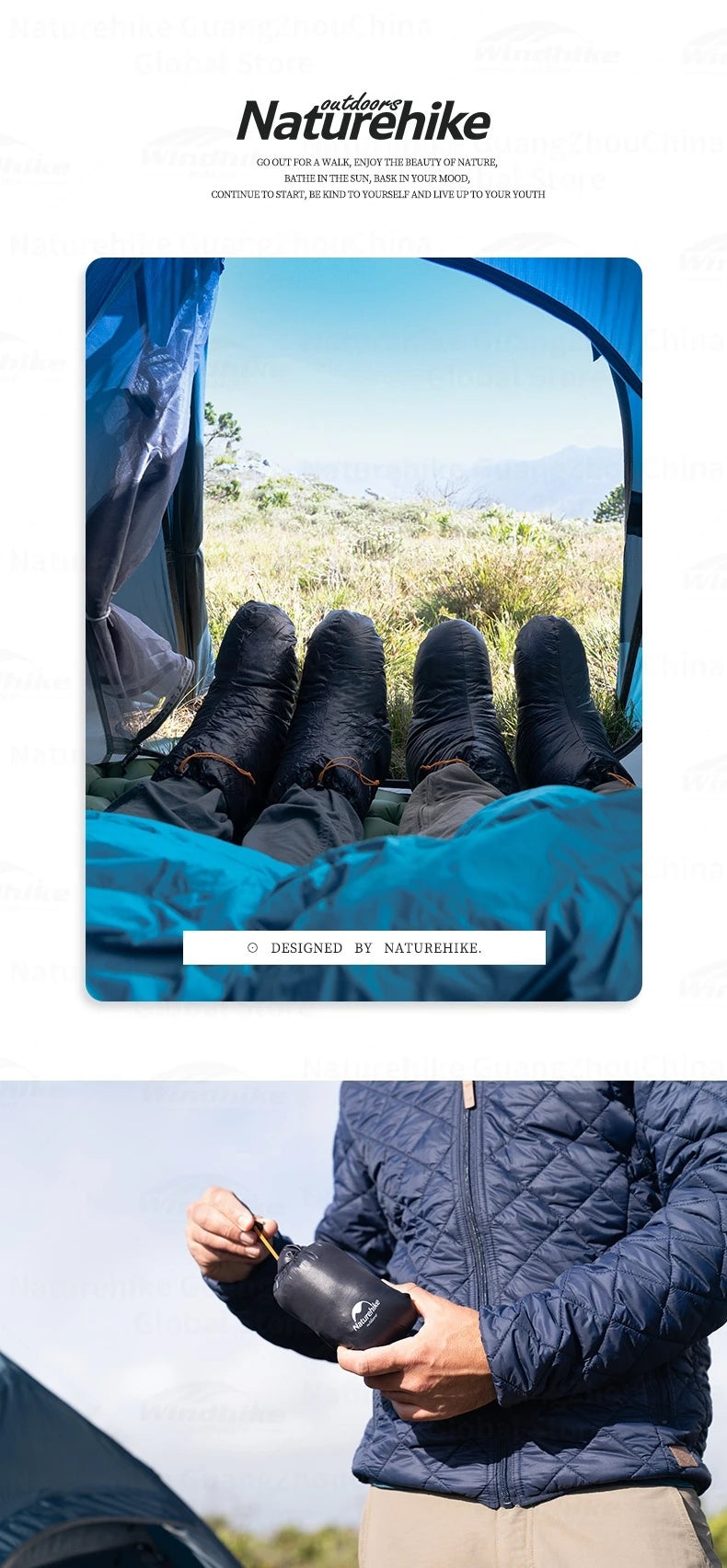 Naturehike Winter Warm Down Foot Outdoor Hiking Duck Down Shoes Cover Camping Travel 650FP Waterproof Ultralight Socks 0°C~-15°C