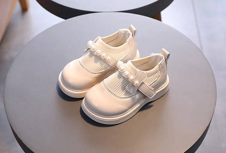 Toddlers Girls Casual Shoes Beading Princess Kids Flats Stretch Fabric Slip-on Fashion Children Shoes Spring Autumn Brand New