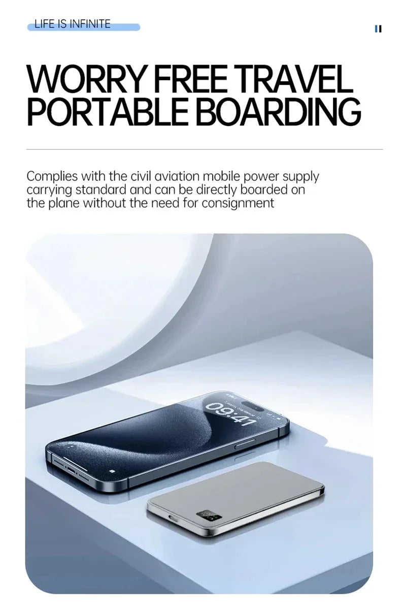 500000mAh Wireless Power Bank Portable Ultra-thin CCC Certified Magnetic Super Fast Charging Electronic Display For MagSafe 2026