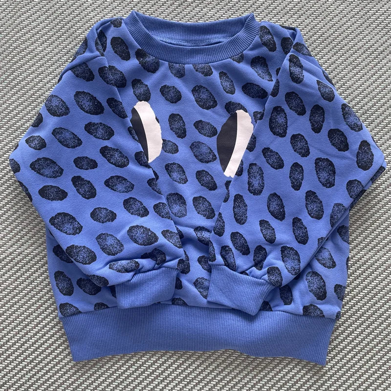 2025 Autumn Kids Sweaters Printed Girl Boy Casual Sweatshirts Long Sleeve Children Pullover Pant Set Clothes