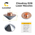 Cloudray Laser Nozzle Single Double Layer Dia.28mm Caliber 0.8 - 6.0mm for Precitec WSX Raytools Fiber Laser Cutting Head