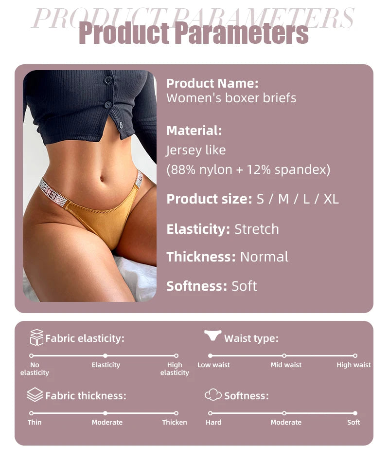 Sexy Panties G-string Sports Women Thong T-back Fitness Secret Rhinestone Sexy Lingerie Letter Diamonds Female Underwear