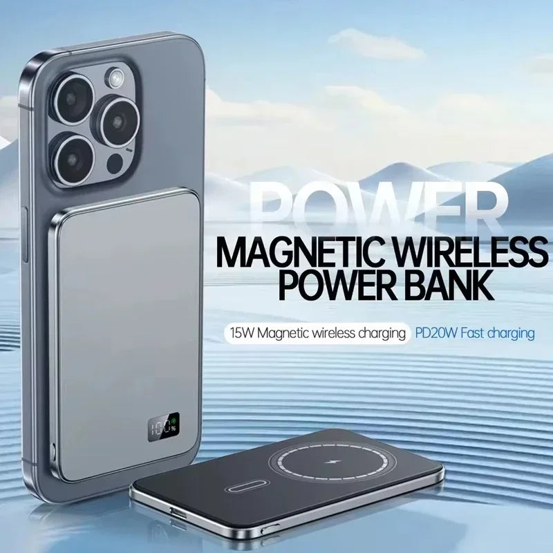 500000mAh Wireless Power Bank Portable Ultra-thin CCC Certified Magnetic Super Fast Charging Electronic Display For MagSafe 2026