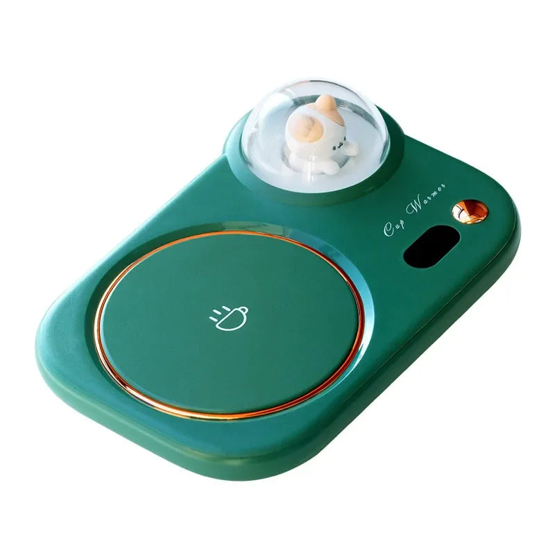 Creative Electric Beverage Cup Warmer Heating Coasters New Coffee Mug Warmer with LED Night Light Function for Tea Water Milk