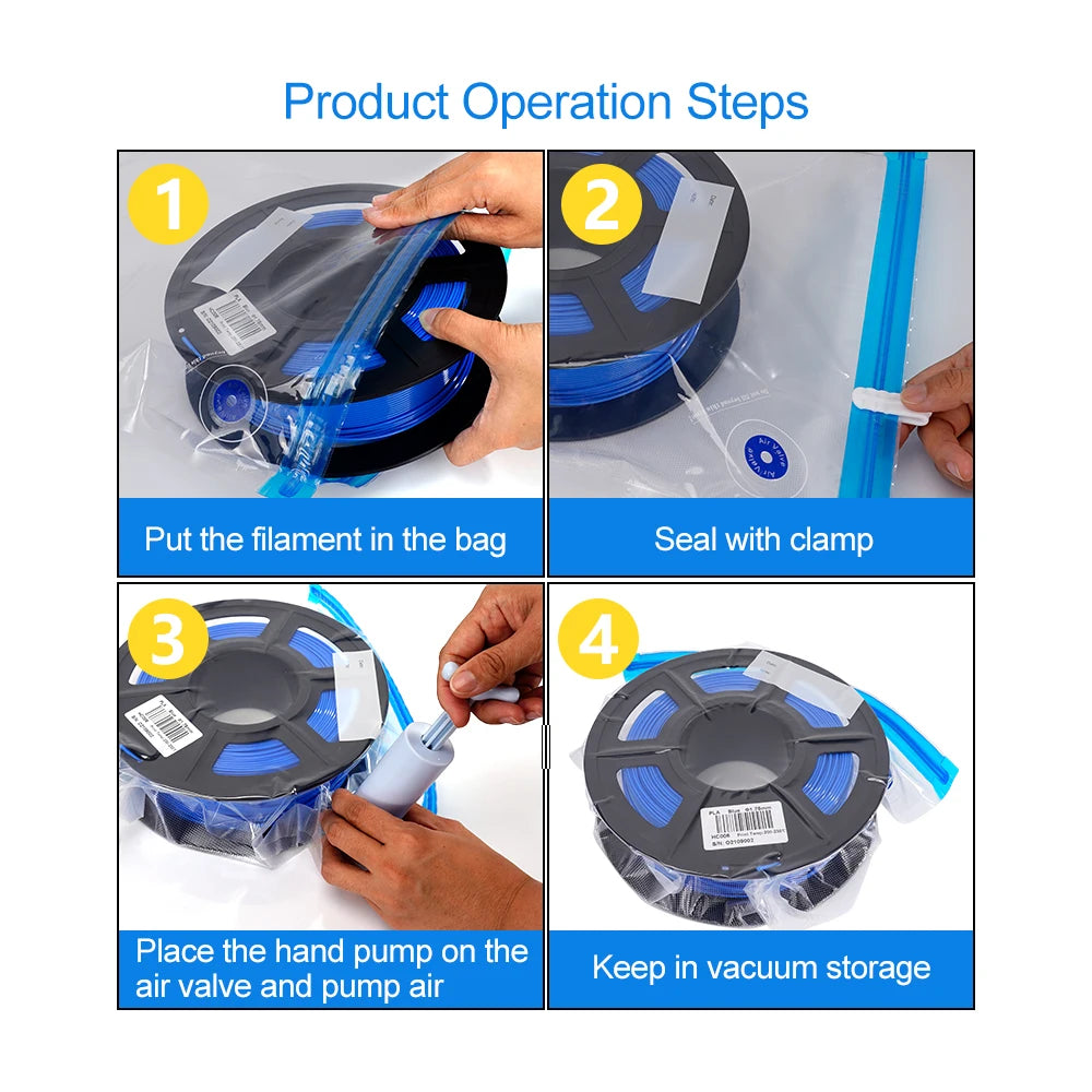 PLA ABS TPU PETG For Filament Vacuum Bag and Handle Air Pump 3D Printer Filaments Storage Bag Dryer Keep 3D Printing Accessories