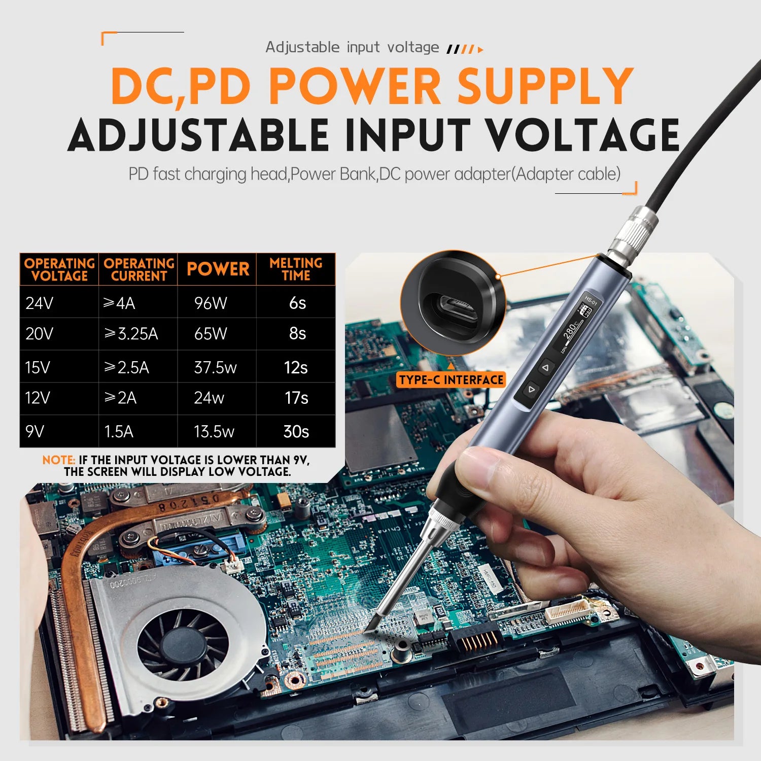 HS-01 Smart Soldering Iron PD 65W Adjustable Constant Temperature Fast Heating Portable