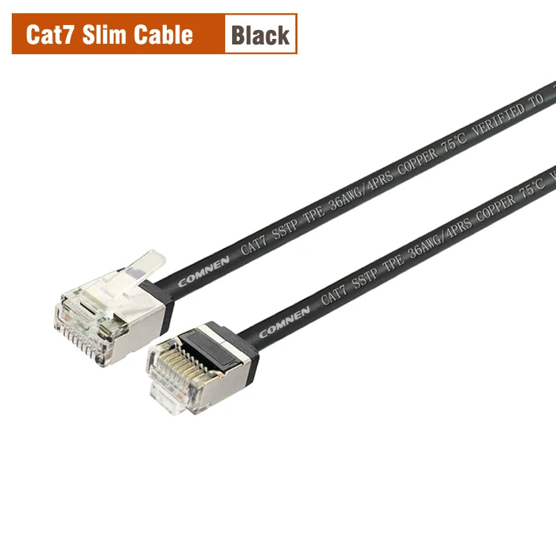 COMNEN Cat7 0.1m Ethernet Patch Cable rj45 4.0mm SSTP LAN CAT6 CAT6A internet Cable for ps5 Patch to Switch Router Ethernet