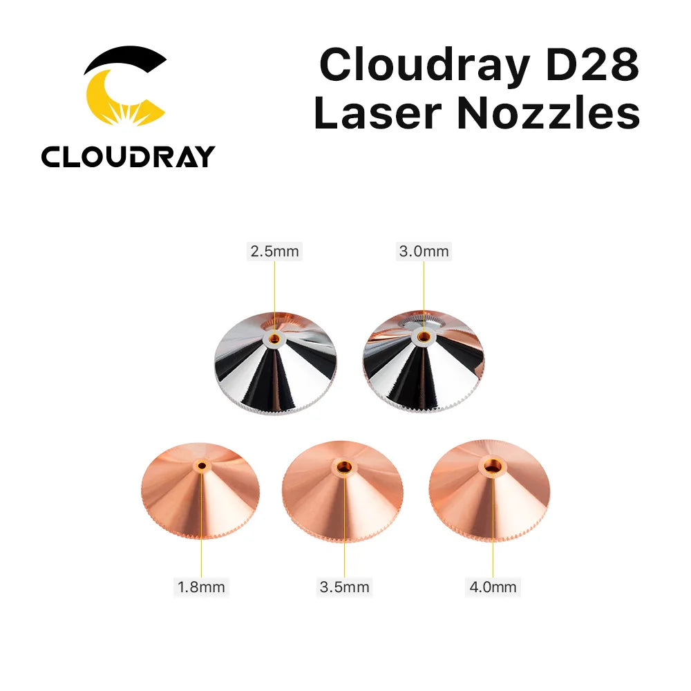 Cloudray Laser Nozzle Single Double Layer Dia.28mm Caliber 0.8 - 6.0mm for Precitec WSX Raytools Fiber Laser Cutting Head
