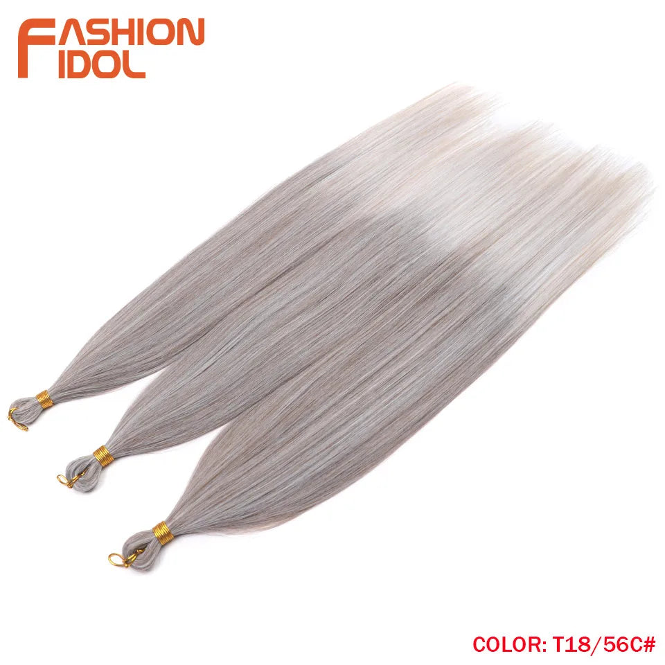 28" 3PCS 300g Ariel Straight Pony Hair Bundles Crochet Braids Hair Synthetic Braiding Hair Ombre Blonde Crochet Hair Extensions