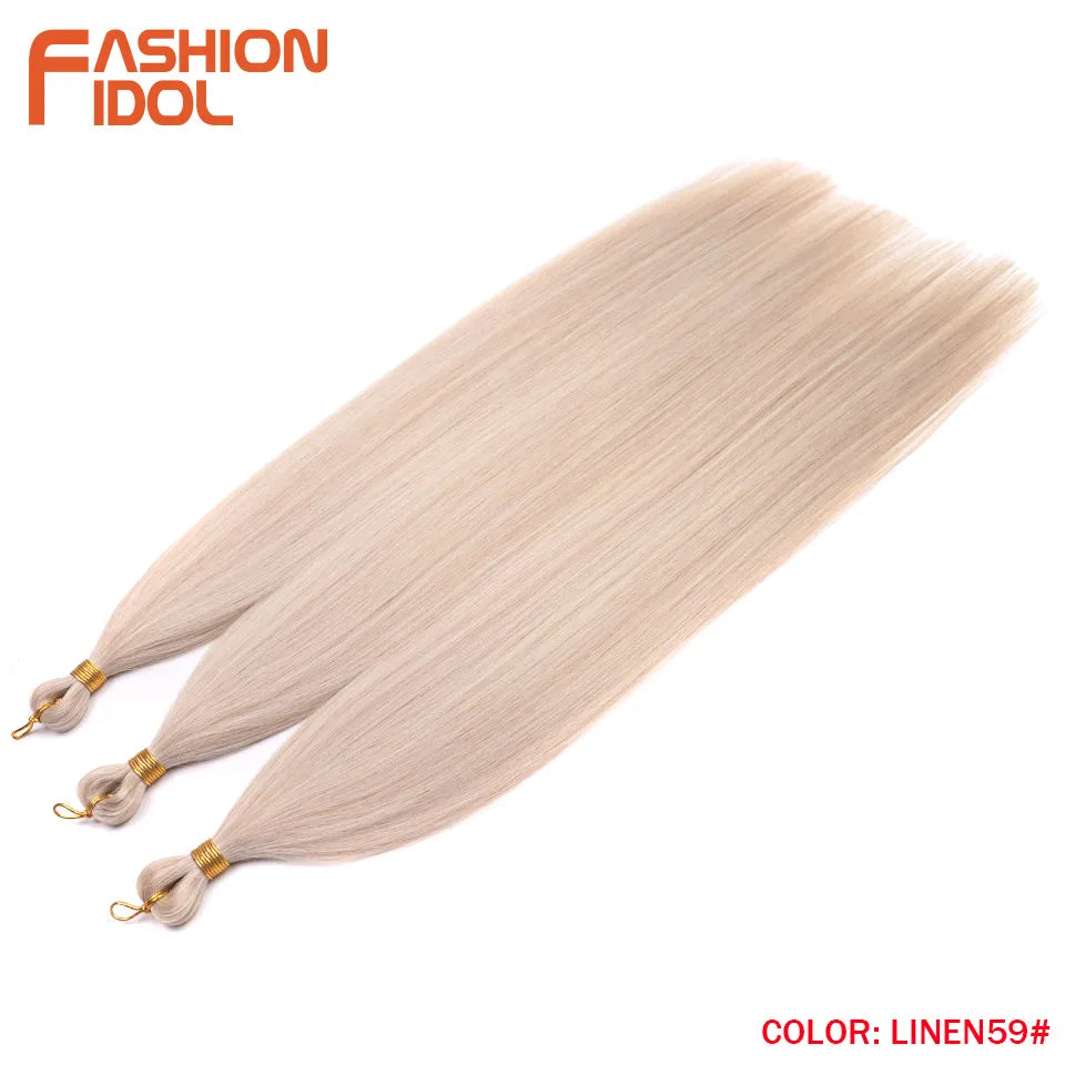 28" 3PCS 300g Ariel Straight Pony Hair Bundles Crochet Braids Hair Synthetic Braiding Hair Ombre Blonde Crochet Hair Extensions