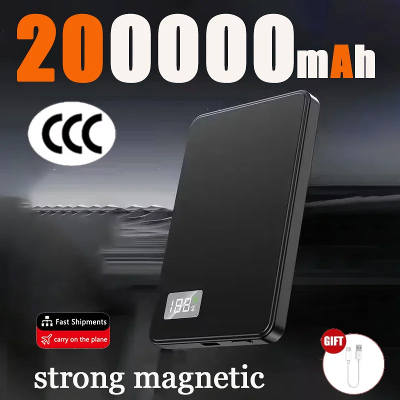 500000mAh Wireless Power Bank Portable Ultra-thin CCC Certified Magnetic Super Fast Charging Electronic Display For MagSafe 2026