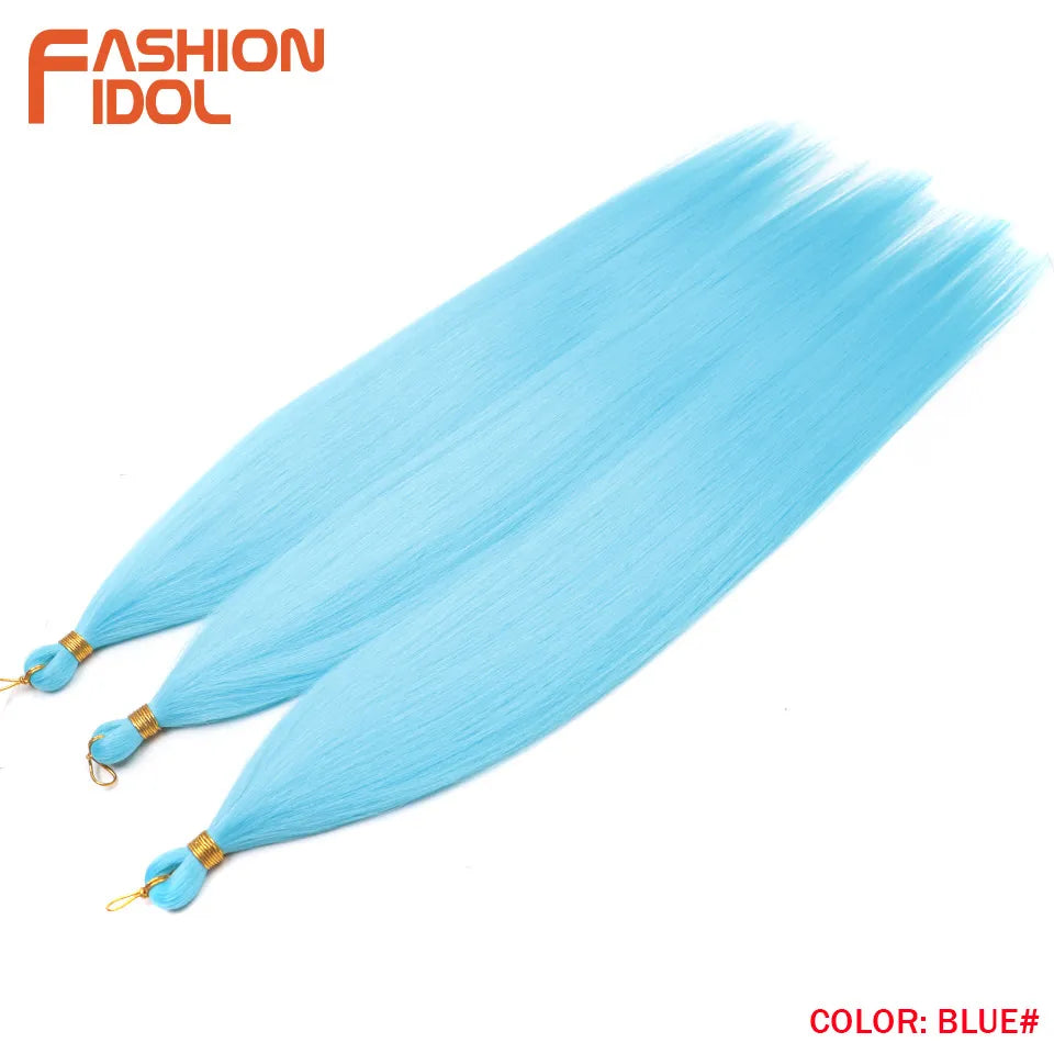 28" 3PCS 300g Ariel Straight Pony Hair Bundles Crochet Braids Hair Synthetic Braiding Hair Ombre Blonde Crochet Hair Extensions