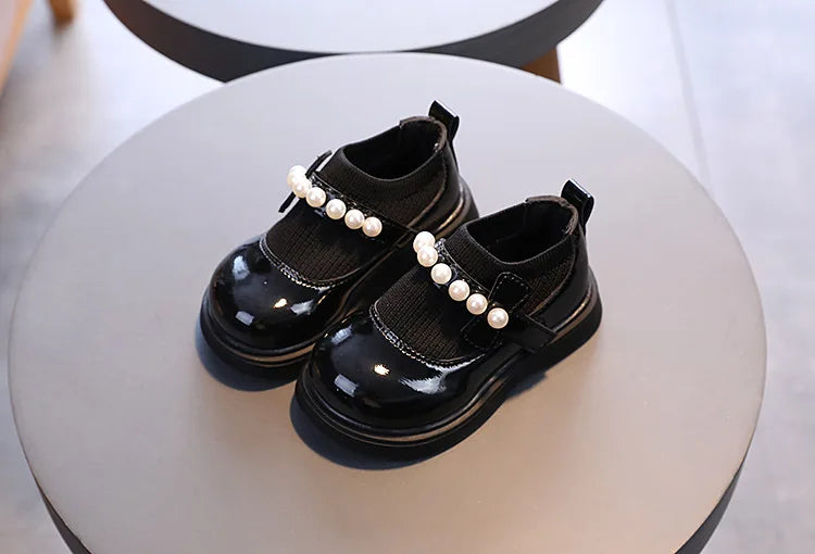 Toddlers Girls Casual Shoes Beading Princess Kids Flats Stretch Fabric Slip-on Fashion Children Shoes Spring Autumn Brand New