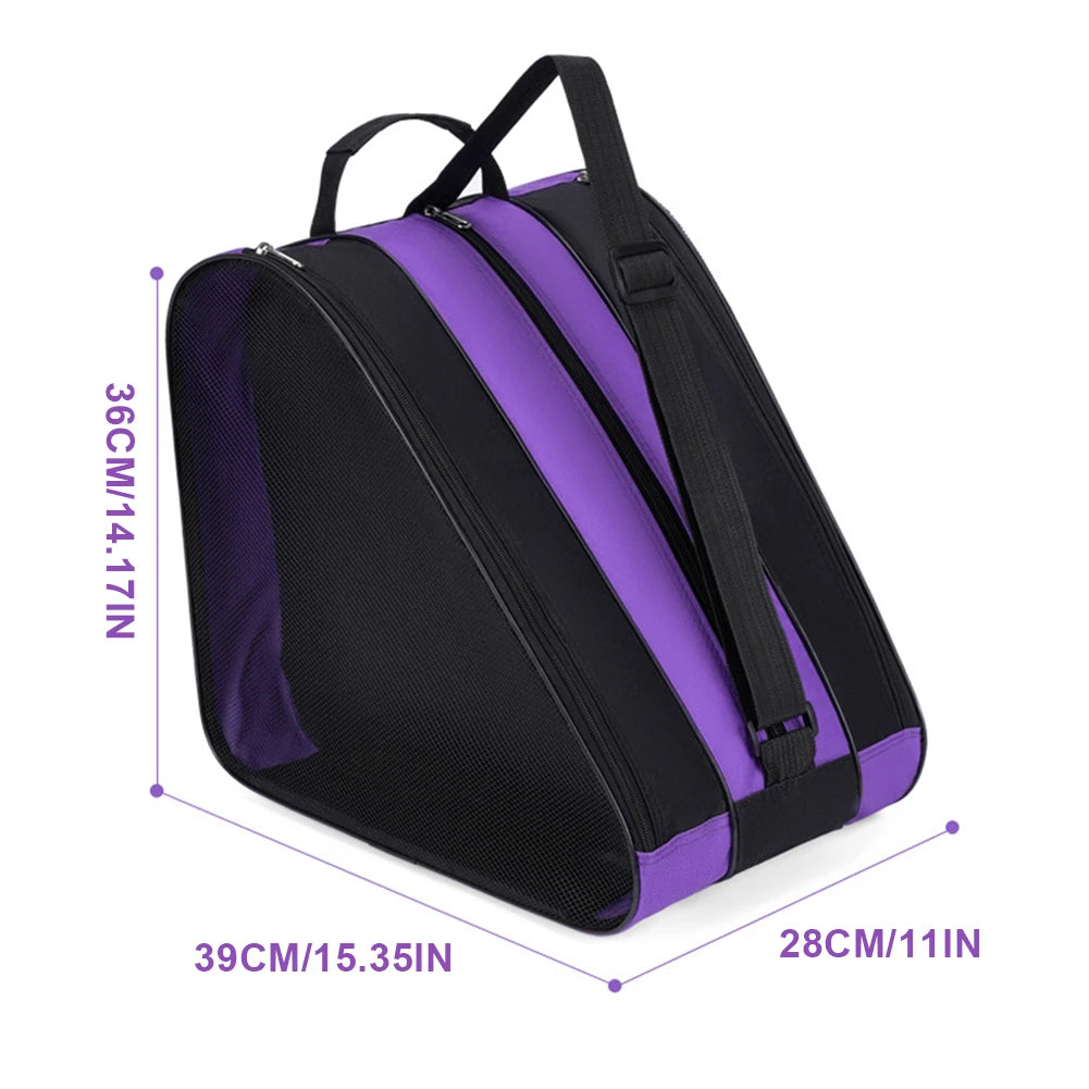 Portable Roller Skates Bag Ice Skating Bag Large Capacity Breathable Kids Inline Skates Bag Ski Snow Boots Bag Skating Shoes Bag