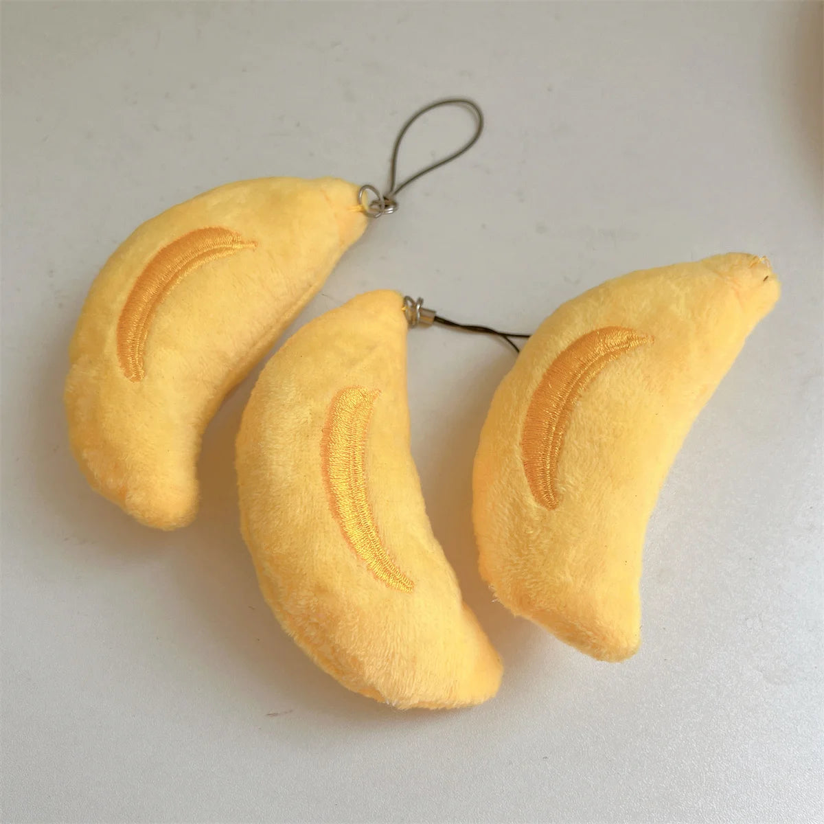 1-10pcs Cartoon Plush Banana Keychain on Backpack Hairy Kawaii Banana Pendant for Women Men Kid Toy Doll Key Chain Bag Car