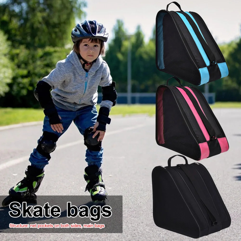 Portable Roller Skates Bag Ice Skating Bag Large Capacity Breathable Kids Inline Skates Bag Ski Snow Boots Bag Skating Shoes Bag