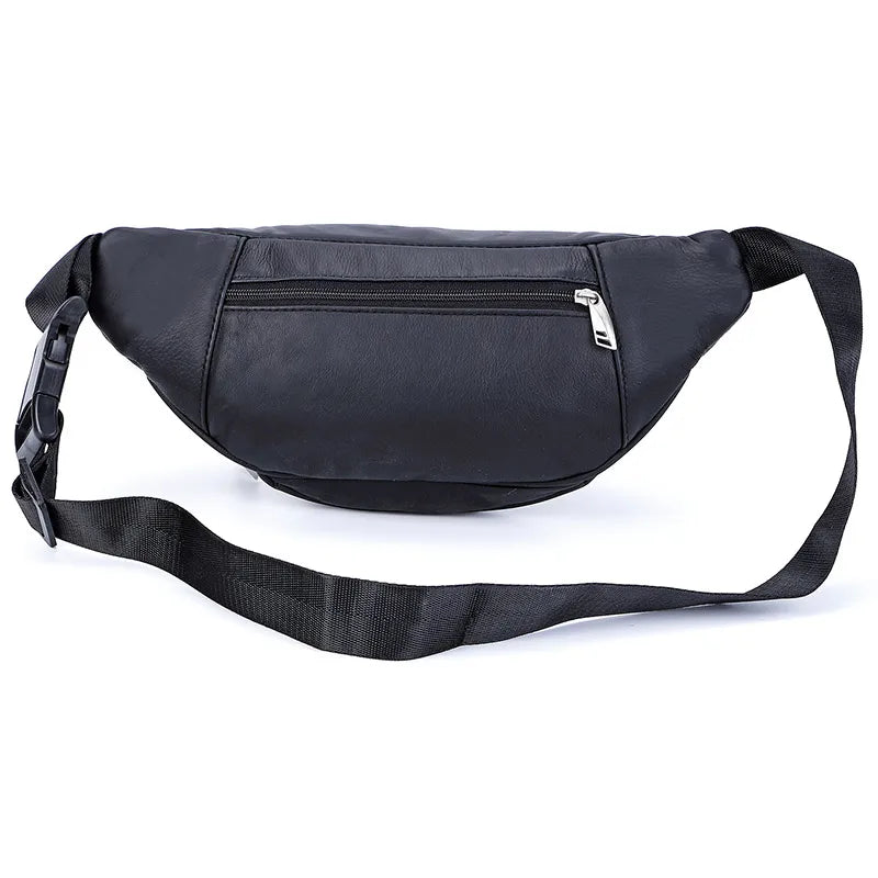Fashion Men Genuine Leather Fanny Bag for Phone Pouch Male Leather Messenger Bags Brand Fanny Pack Male Travel Waist Bag Men
